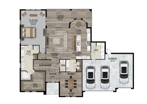 color floor plan rendering