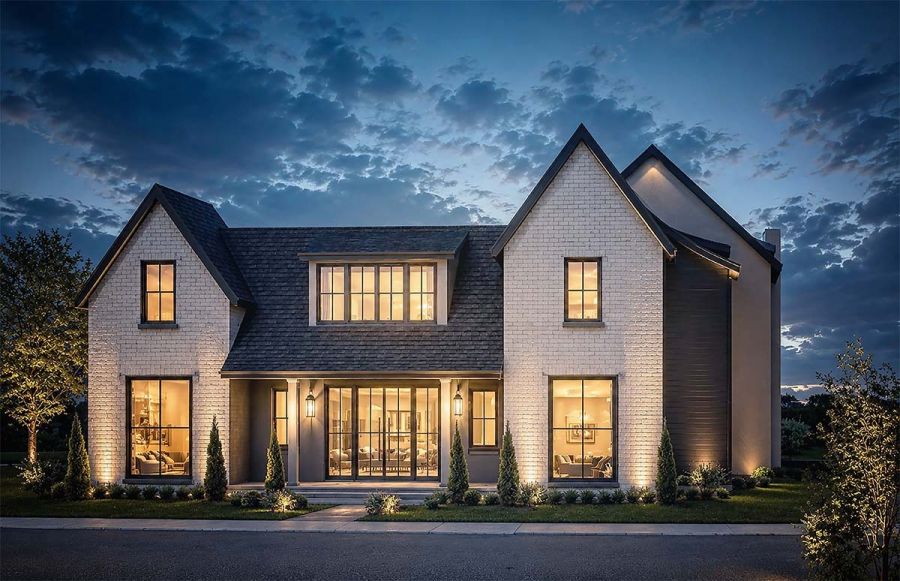 House at night rendering