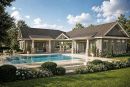 Pool house view rendering